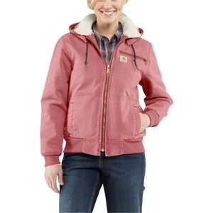 Carhartt Weathered Wildwood Jacket Pink Size Small Hooded Sherpa